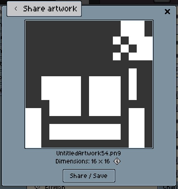 Pixel art image of a retro-style sofa with blue cushions and brown wooden legs on a white background.