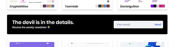 The image displays a subscription banner for a weekly newsletter.