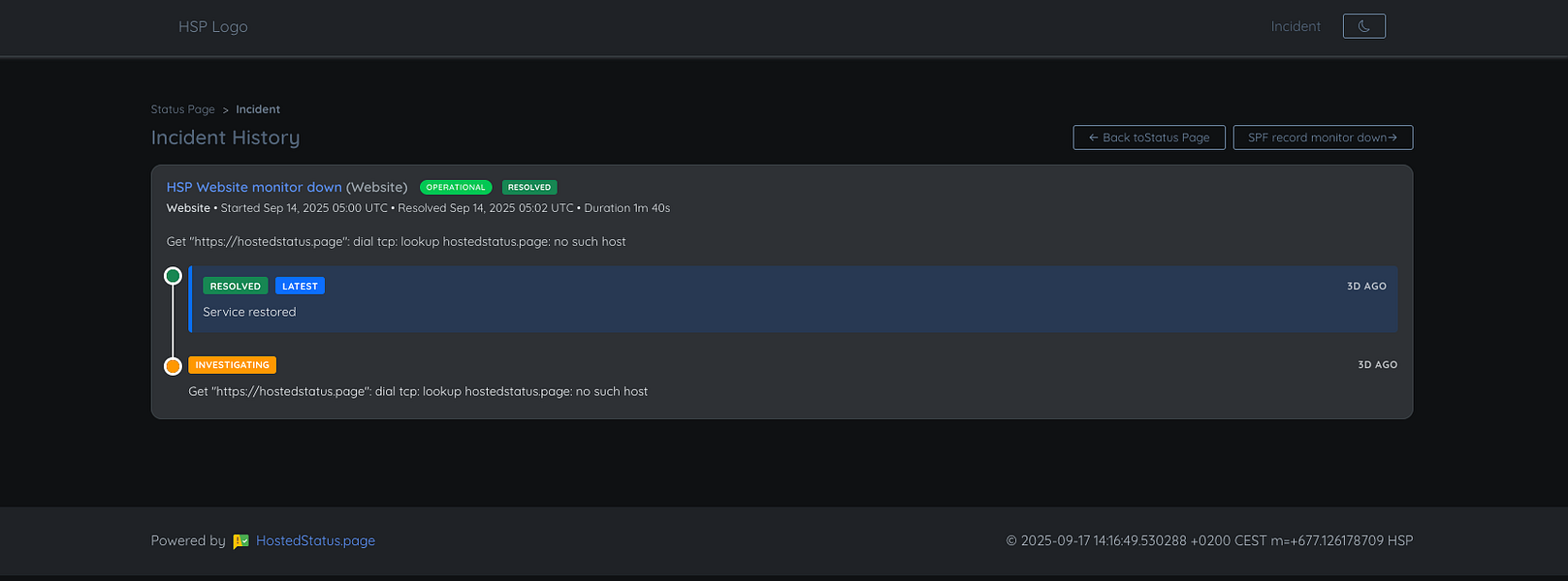 Status Page and Uptime Monitoring