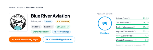Screenshot of a GitHub issue page showing a todo about adding internal links to glossary entries for DPE onsite and part 61/141 tags related to flight schools.