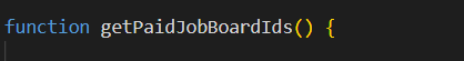 A code snippet displaying a JavaScript function definition.
