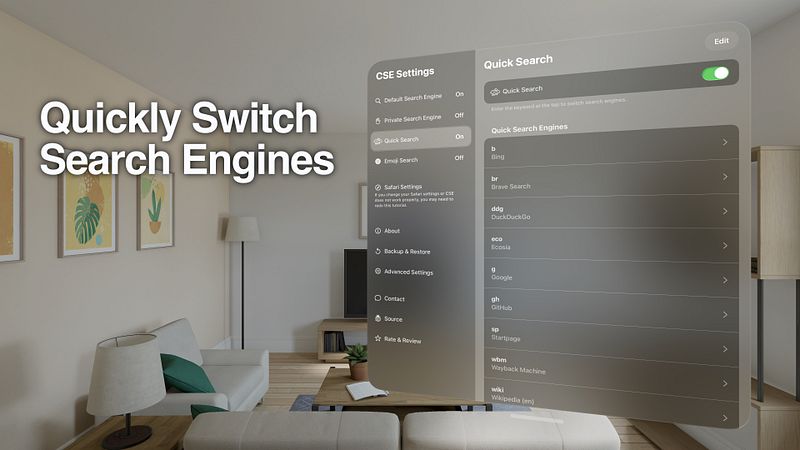 Screenshot of Customize Search Engine