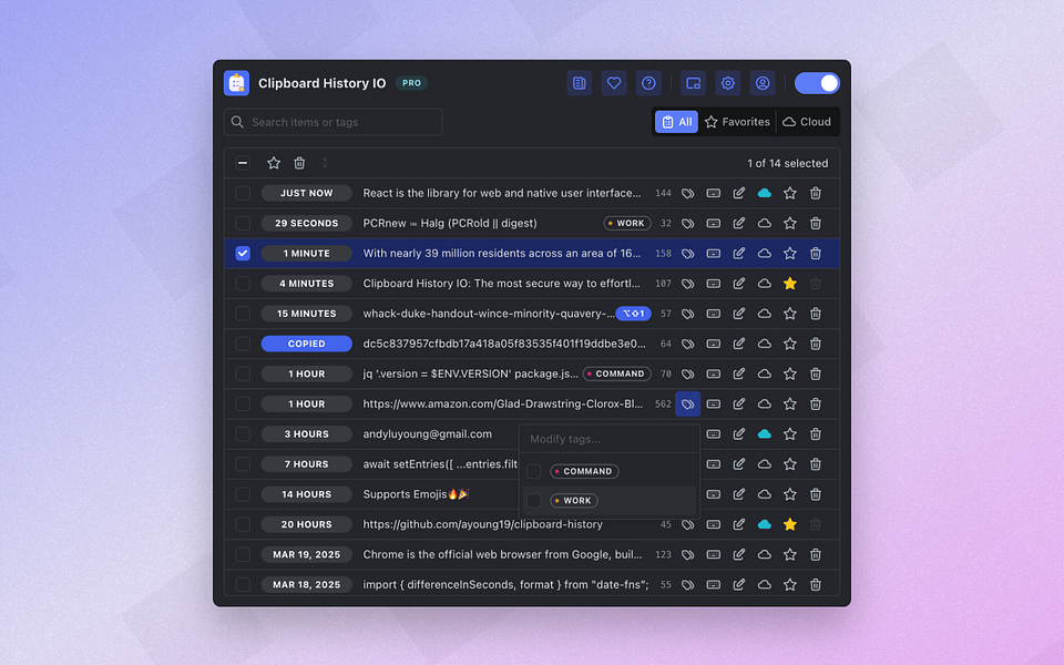 Clipboard History IO