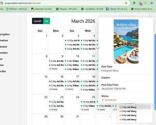 Close-up of white Mediterranean-style villa windows with green shutters and vibrant pink bougainvillea flowers.