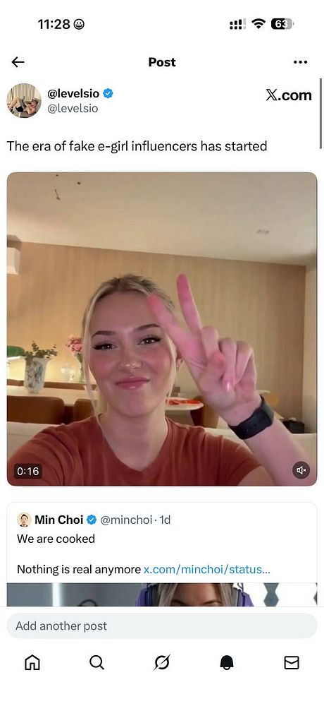 A dynamic digital artwork depicting a colorful, anime-inspired e-girl character making a striking pose with visual effects.