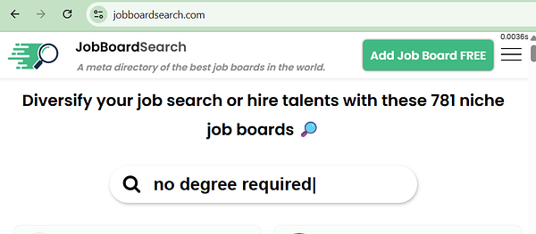 A screenshot of a webpage listing various job boards for technical and startup jobs.