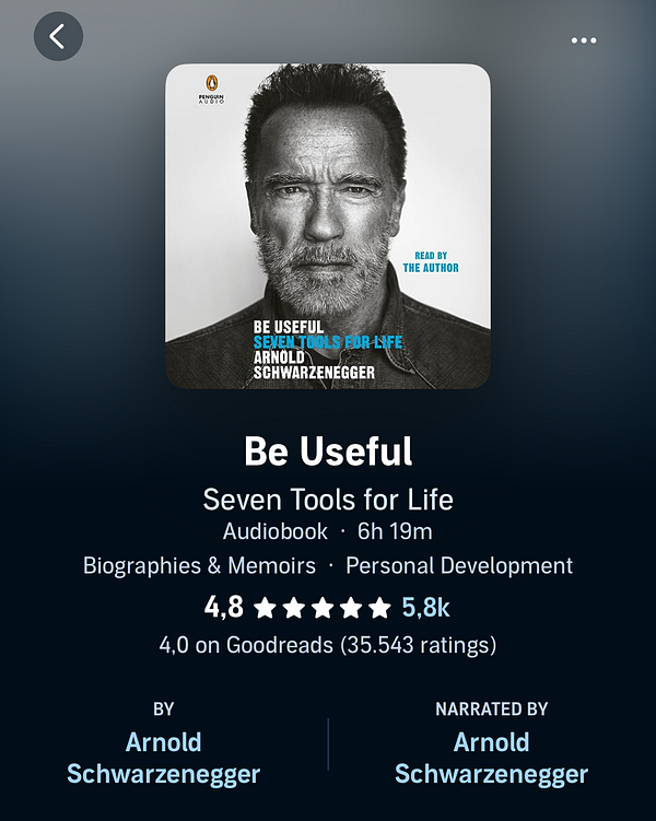 Cover of the audiobook 'Total Recall: My Unbelievably True Life Story' by Arnold Schwarzenegger.