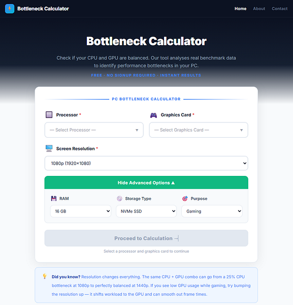 Bottleneck Calculator