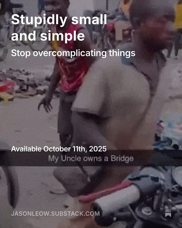 A vibrant street scene featuring two individuals, with overlay text promoting a newsletter.