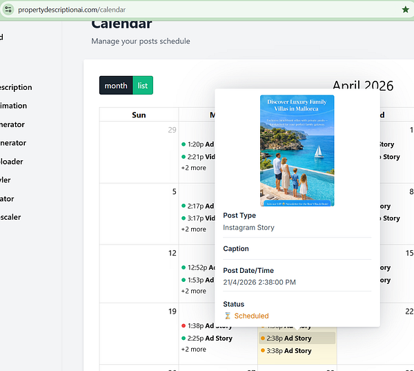 A Mediterranean-style villa surrounded by lush greenery and clear blue skies.