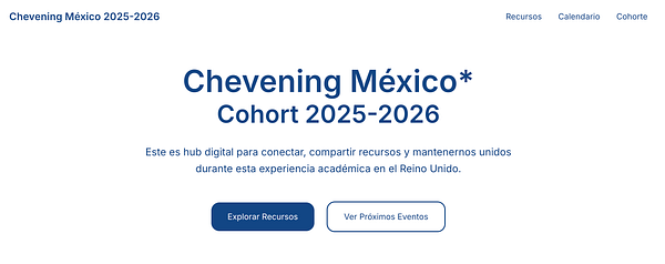 A webpage for the Chevening Mexico program for the 2025-2026 cohort.