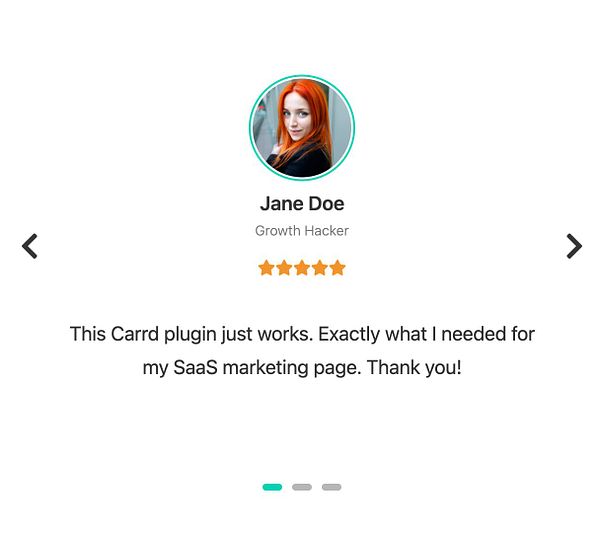 Screenshot of a testimonial plugin demo page showing sample user photos and comments in a clean, minimalist layout.