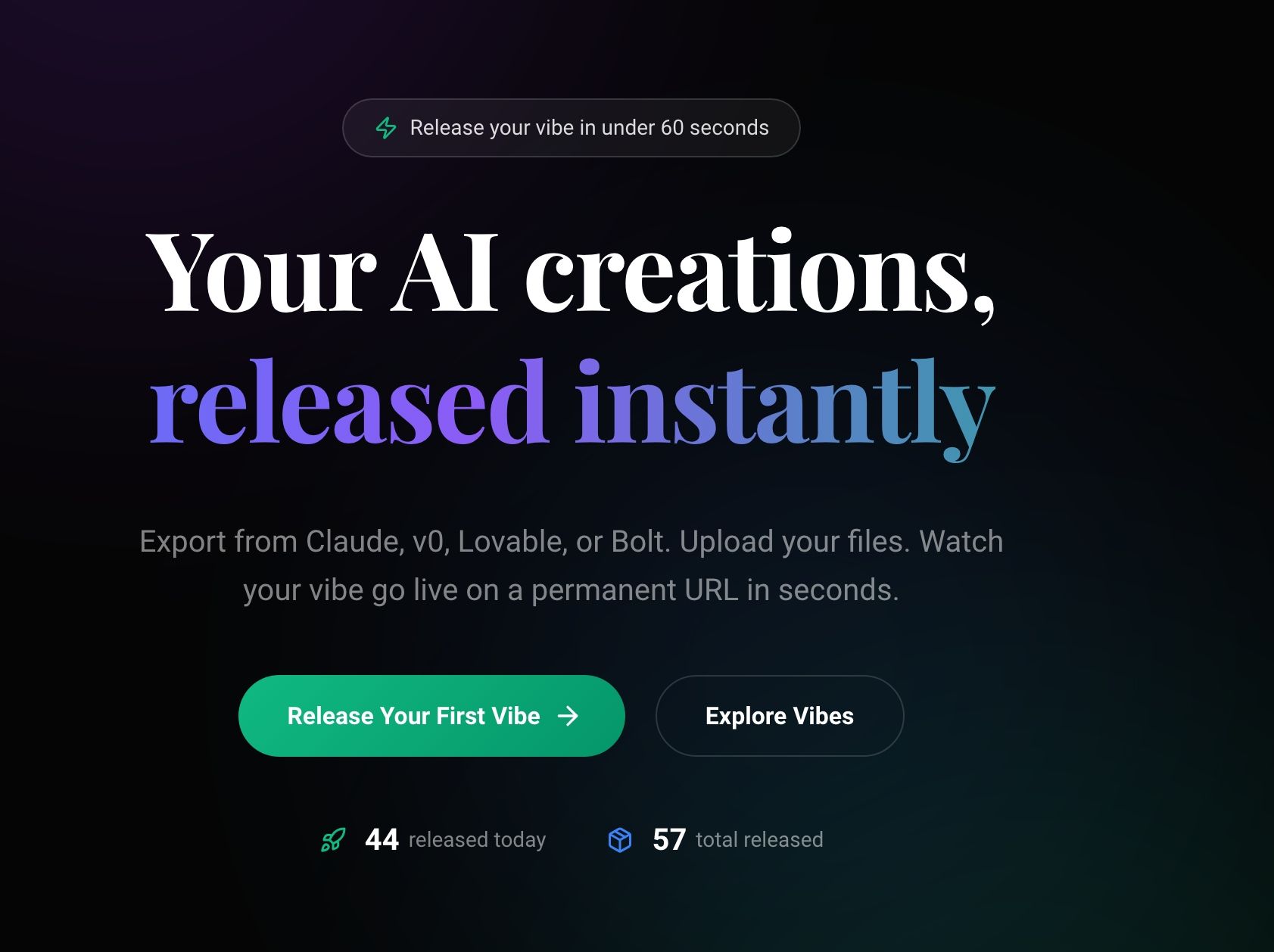MyVibe: Instantly publish AI creations with a single click | BetaList