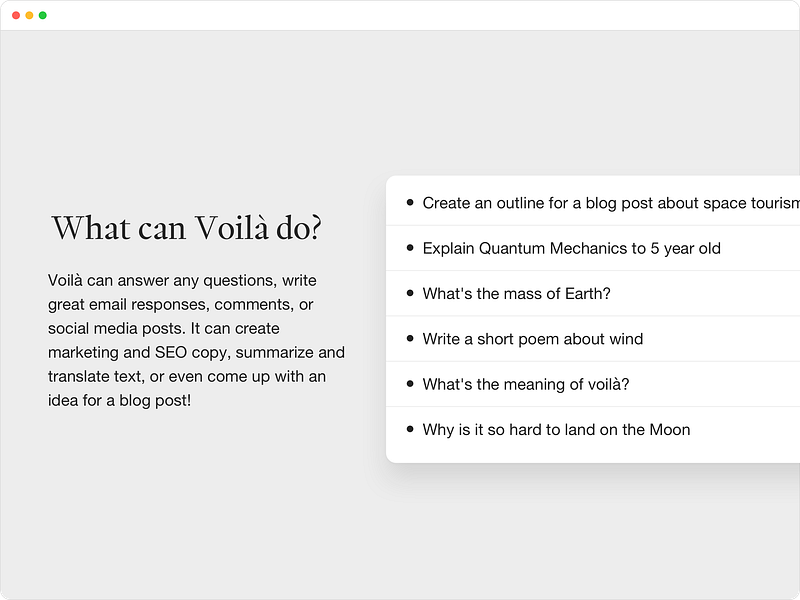 Voila – AI browser assistant