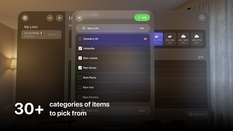 Screenshot of Packing List | Pack, Repeat