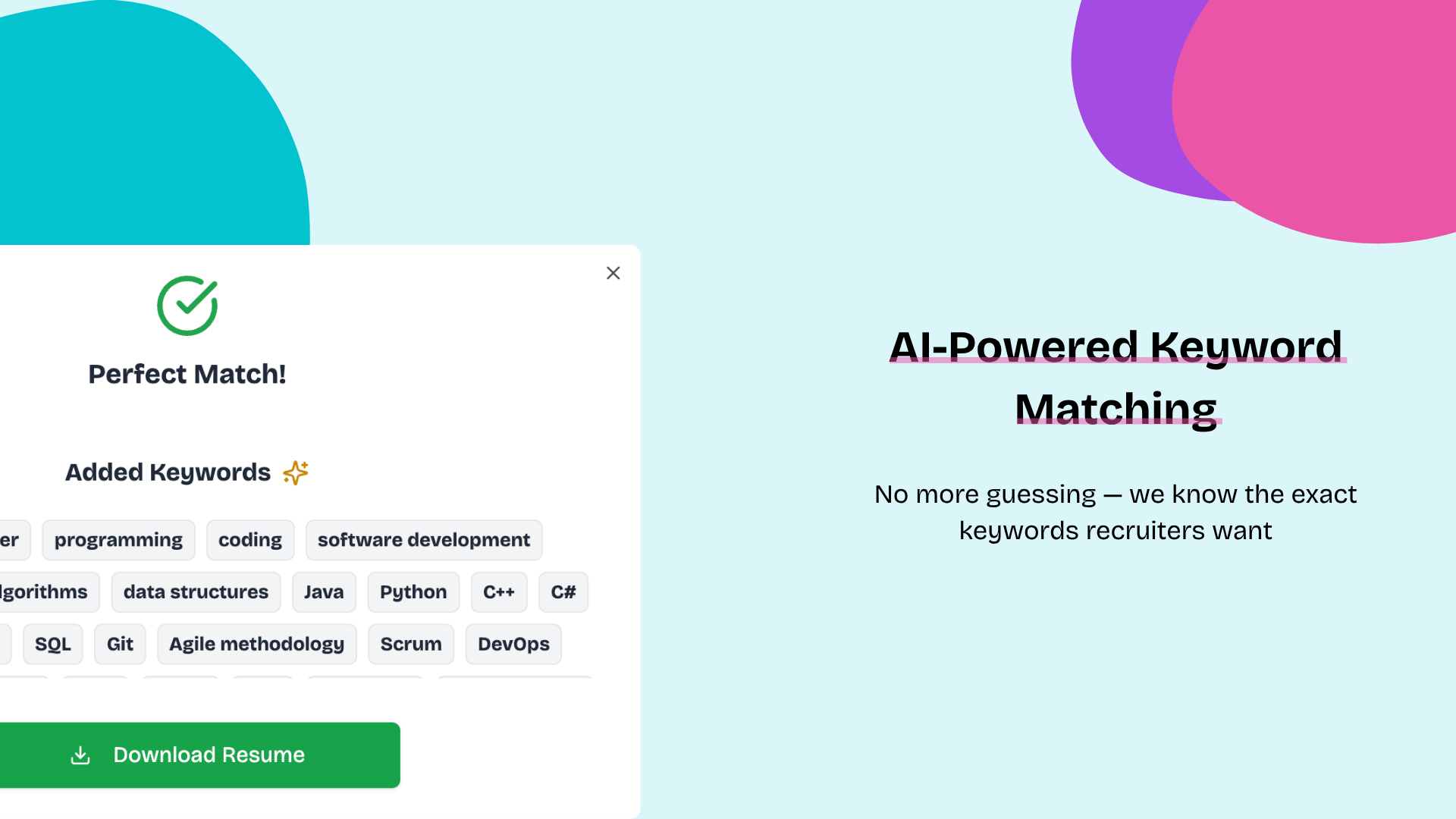 ResuMate: Optimize your cv with invisible keywords