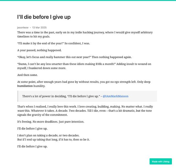 A reflective blog post about perseverance and commitment in the face of challenges.