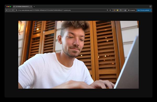 A young man is focused on his laptop while sitting outdoors.