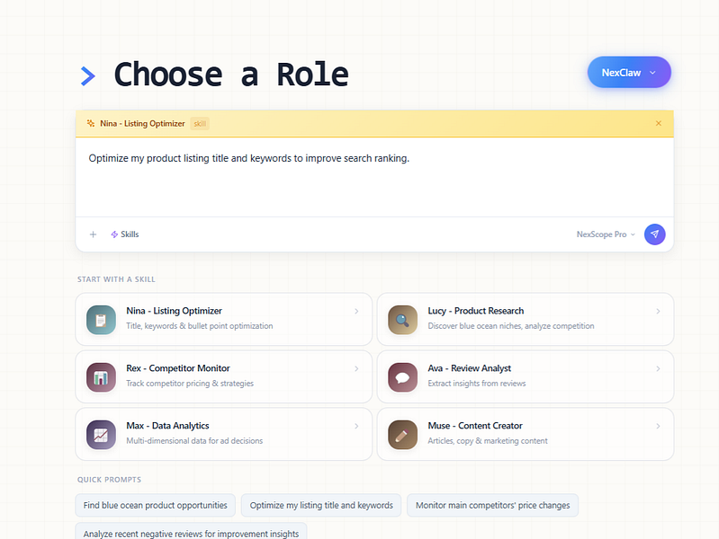 Nexscope – AI agent for product research, market intelligence, and competitor analysis visual 2