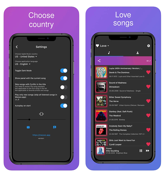 Meows.app - player for Apple Music
