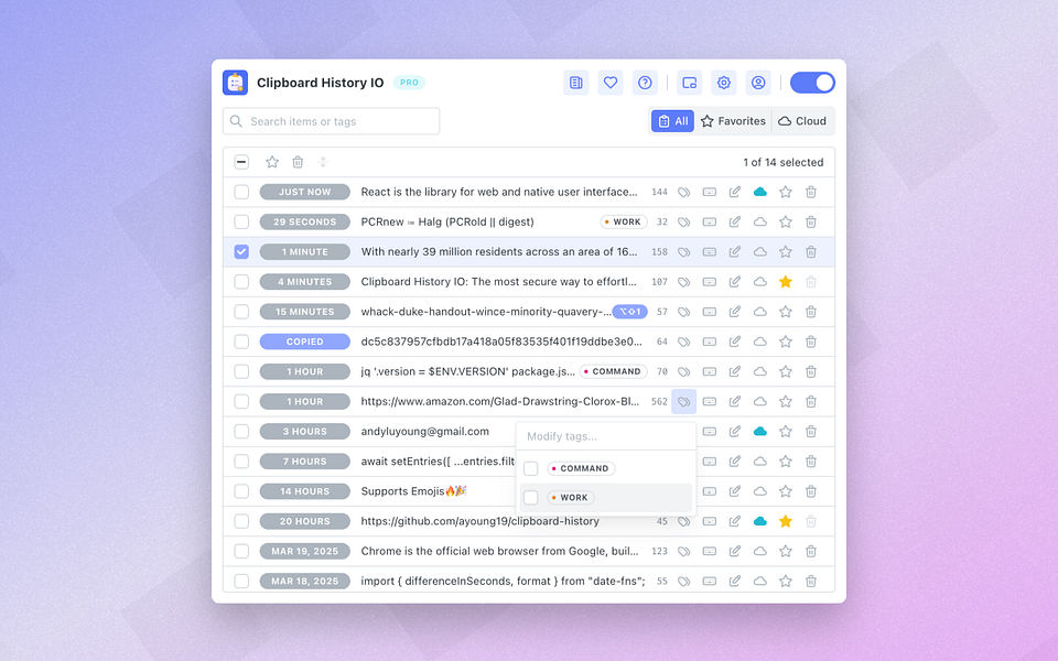 Clipboard History IO