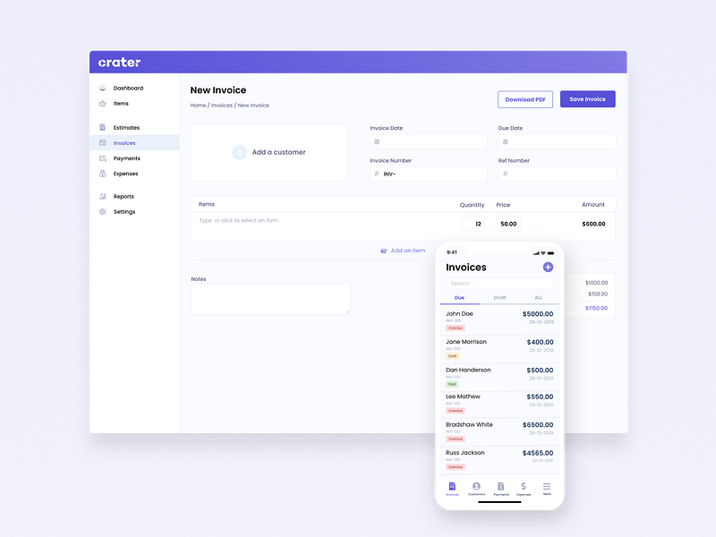 Crater Invoice
