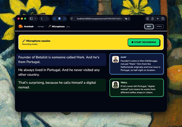 Screenshot of a chat interface showing a conversation with multiple references and a fact-check summary panel.