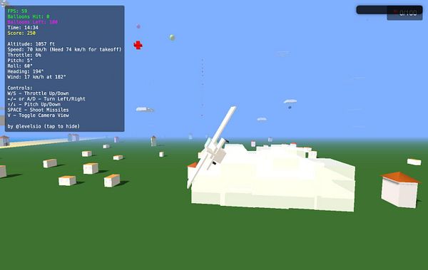 A flight simulation interface displaying various flight parameters and controls.