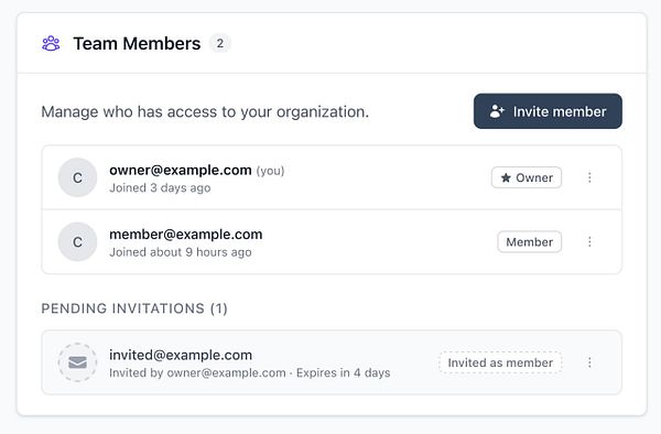 Screenshot showing code for a Ruby on Rails migration adding organizations support, and an Erb template listing organizations with editing and deletion options.