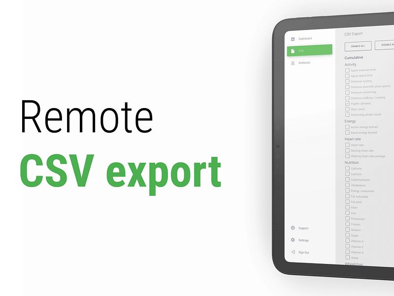 HealthExport Remote