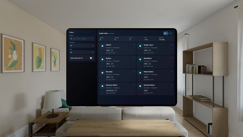 Screenshot of AU Studio