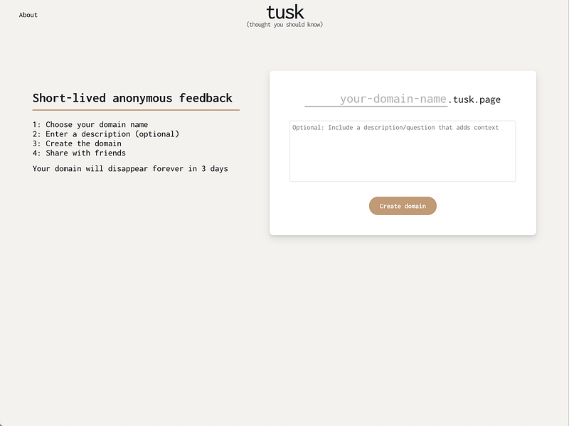 tusk (thought you should know)
