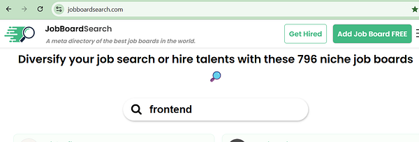Screenshot of a Google search for 'job boards' displaying various job board websites and links.