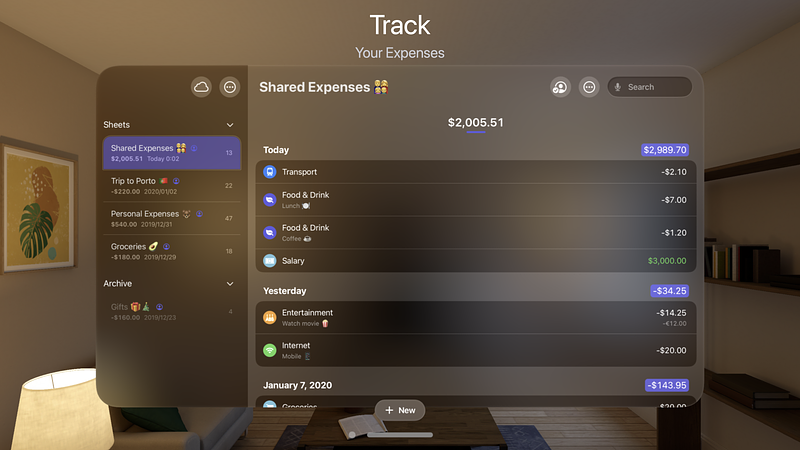 Screenshot of Expenses: Spending Tracker