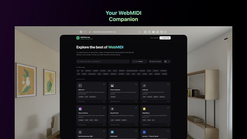 Screenshot of MIDIWeb Browser