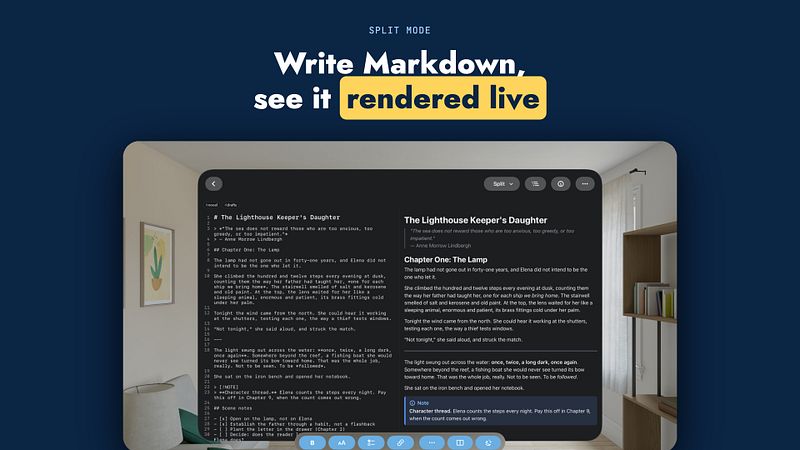 Screenshot of MDash: Markdown Notes Editor