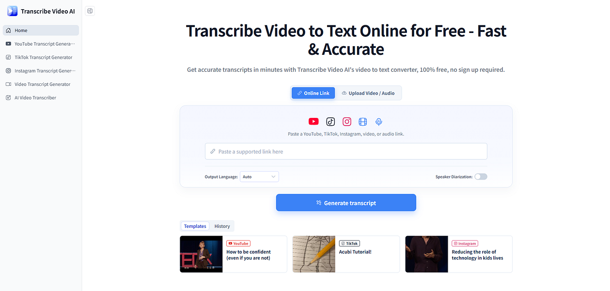 Transcribe Video AI