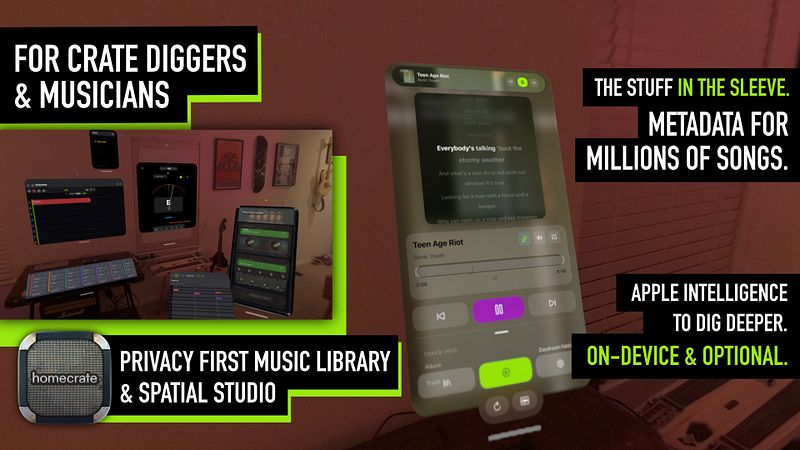 Screenshot of homecrate - Player & Studio
