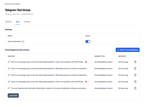 Watchdog dashboard UI redesign with tabbed navigation, toggles for settings, and improved rules display.