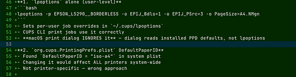 Screenshot of a printer settings panel focused on selecting the paper source tray and containing options for borderless printing.