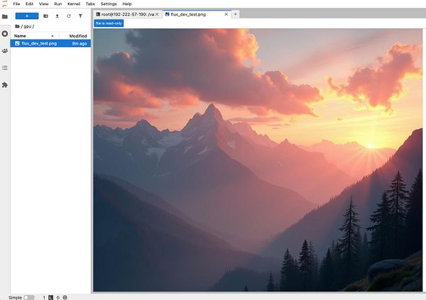 A stunning digital landscape image featuring mountains and a sunset.