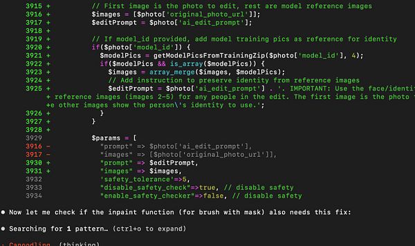 A screenshot of a digital artwork in an editing software with a Magic Editor panel on the left and various adjustment tools and thumbnails on the right.
