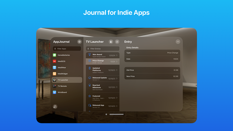 Screenshot of AppJournal - Indie App Diary