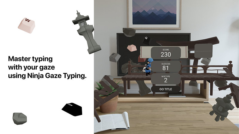 Screenshot of Ninja Gaze Typing