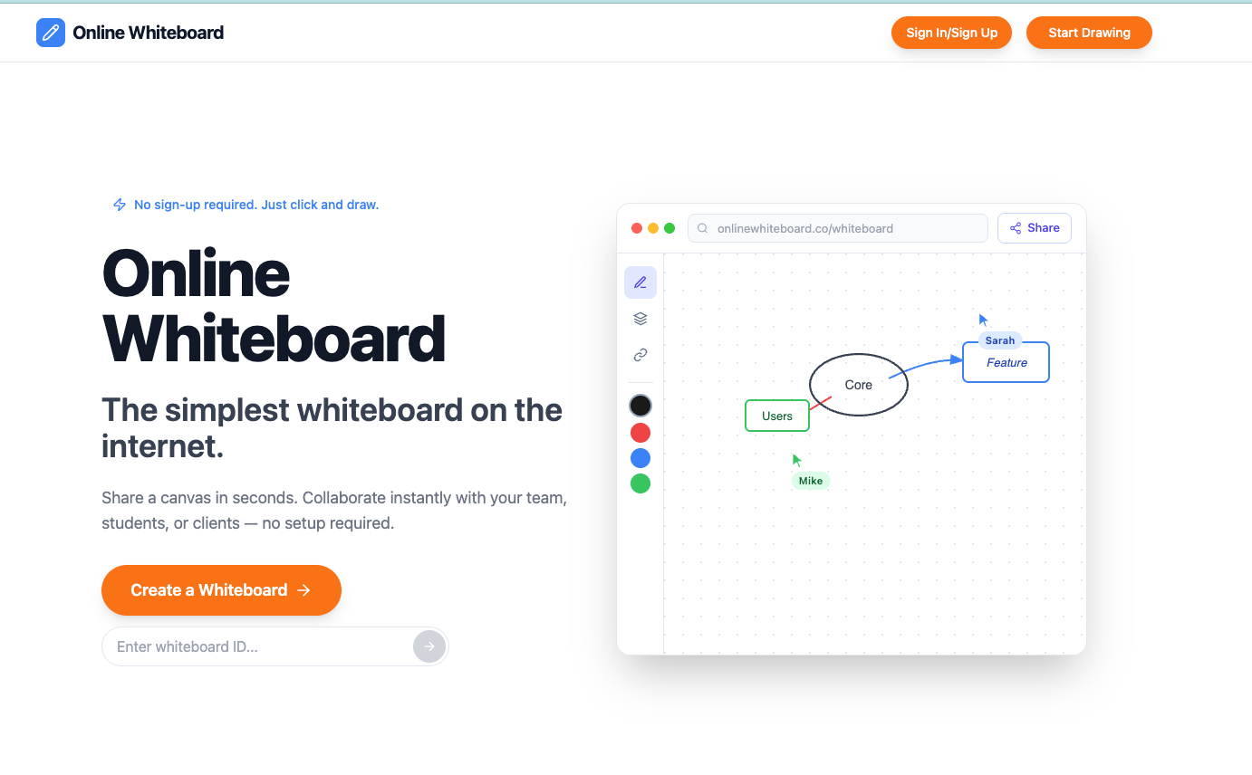 Online Whiteboard: Create and share a real-time whiteboard | BetaList