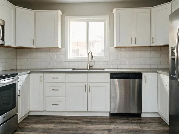 After: Clear the counters and the top of the fridge.
