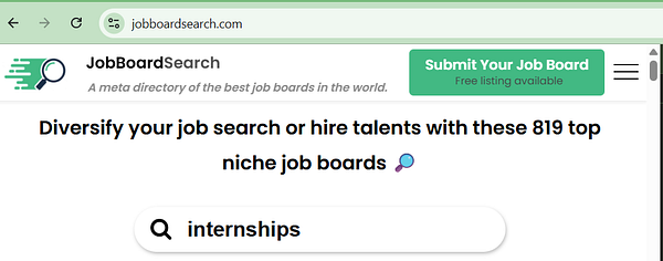 Screenshot of a website homepage for "Everyone Makes Sense" recruiting jobs with a search bar and job listings.
