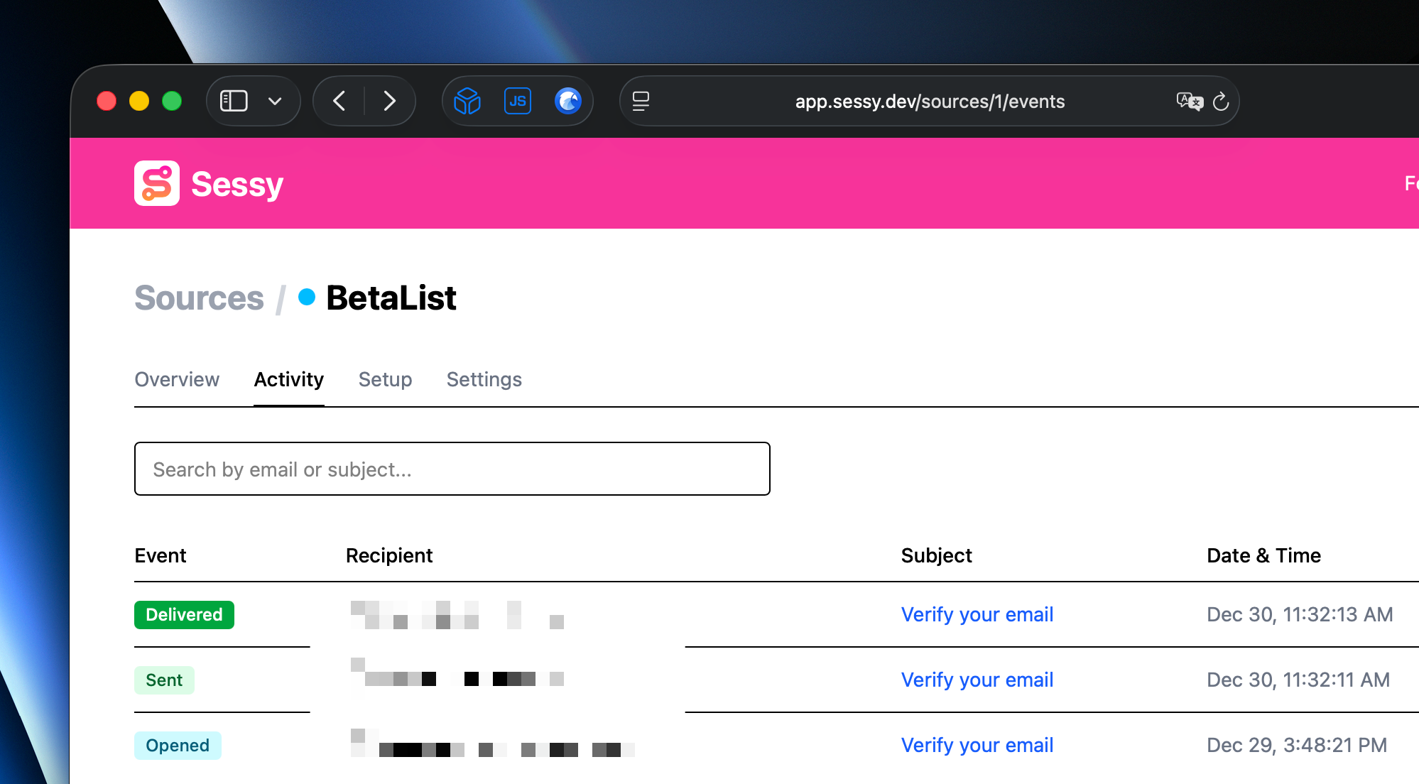 Sessy: Track SES deliveries, bounces, opens, and clicks in | BetaList
