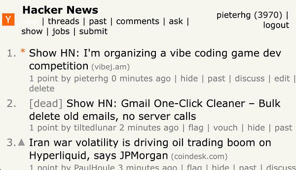 Screenshot of a deploy preview page for a project named 'vibejam' on Vercel, displayed on a Google Chrome browser on macOS.