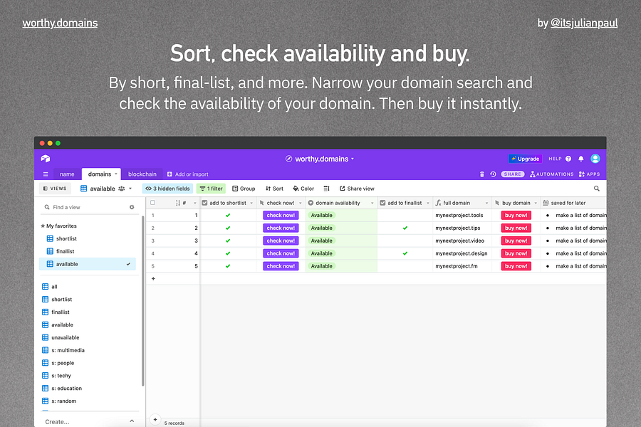 worthy.domains